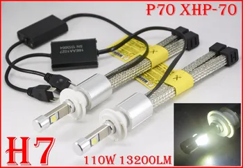 

TOYIKIE Newest P70 1set H4 H7 H9 H11 9007 HB5 9012 H13 9008 6600lm 110W 5000K XHP-70 Chips Car LED Headlight Kit