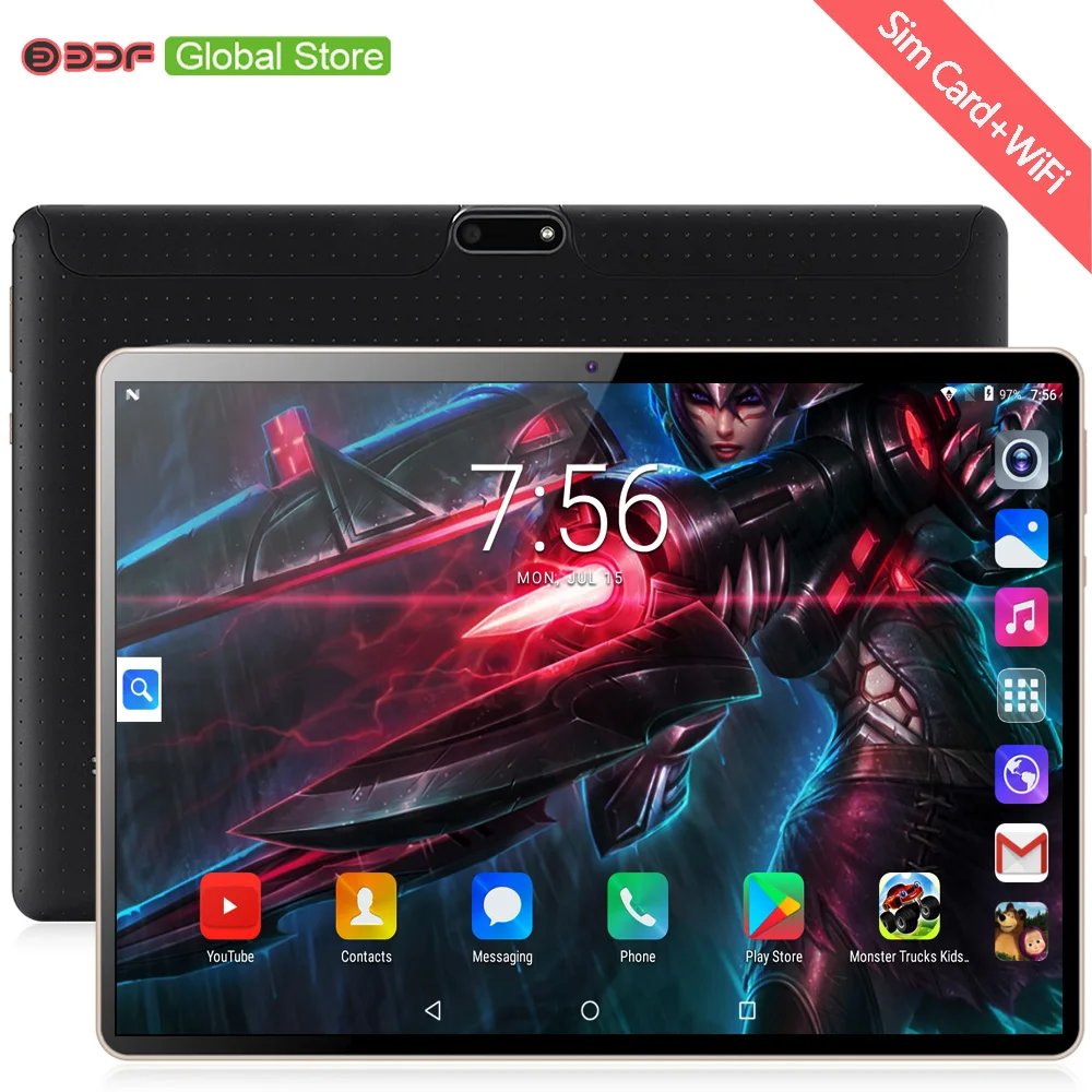  10 Inch Original 3G Phone Call Android 7.0 Octa Core Tablet pc Android 7.0 64GB ROM WiFi GPS FM Blu