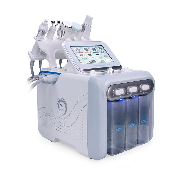  2019 H2 O2 Portable 6 in 1 hydro microcurrent face tightening skin rejuvenation facial blackhead re