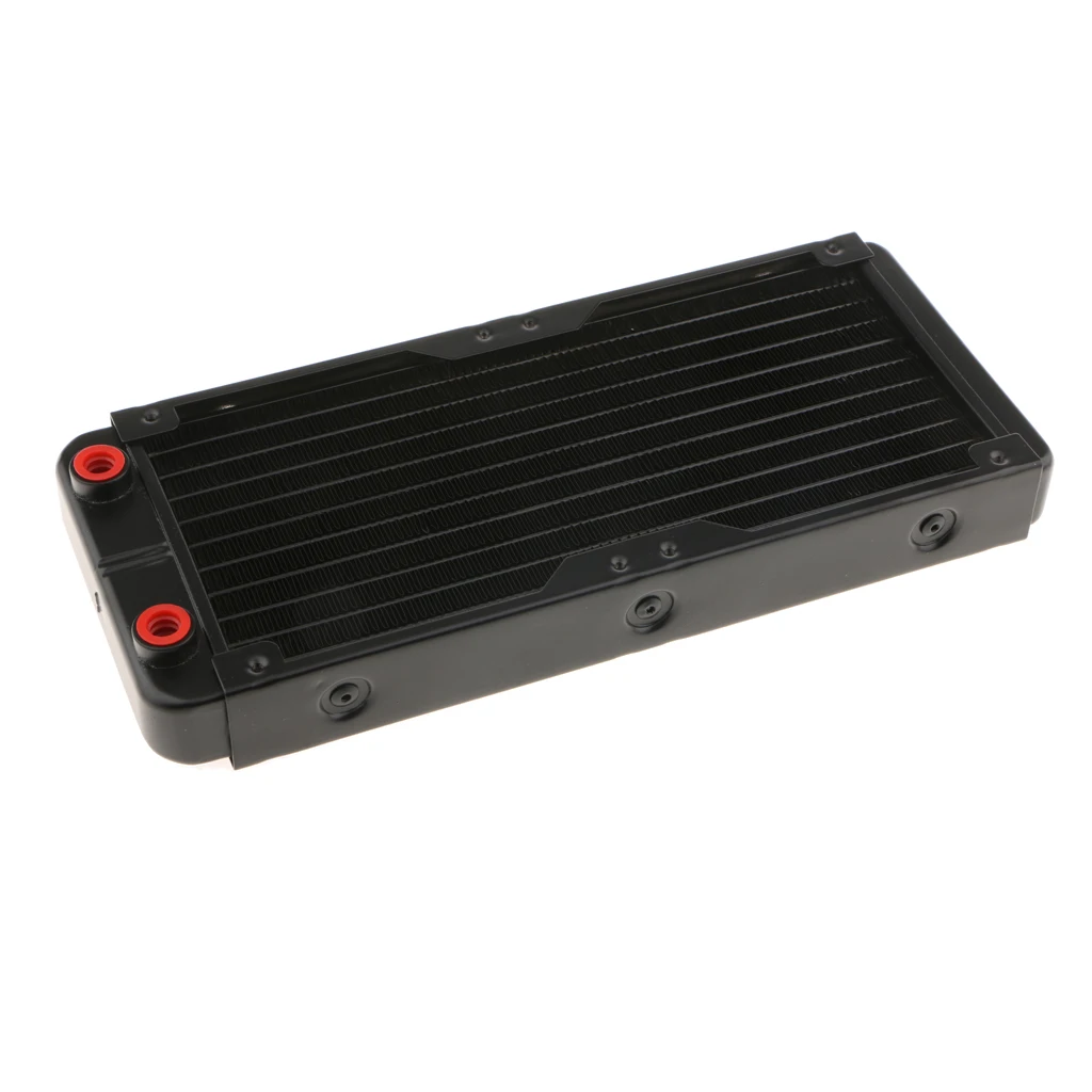 240mm 10Pipe Aluminum Screw Thread Computer Liquid Discharge Water Heat Exchanger Aluminum Radiator for 12cm fans