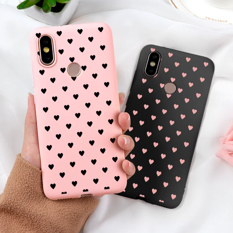 

Pink Color For Xiaomi Mi A2 A1 5X 6X 8 Lite 9 SE For Redmi 4A 5 Plus 6A 7 Note 4X 5A 6 7 Pro S2 K20 Soft TPU Love Heart Cases