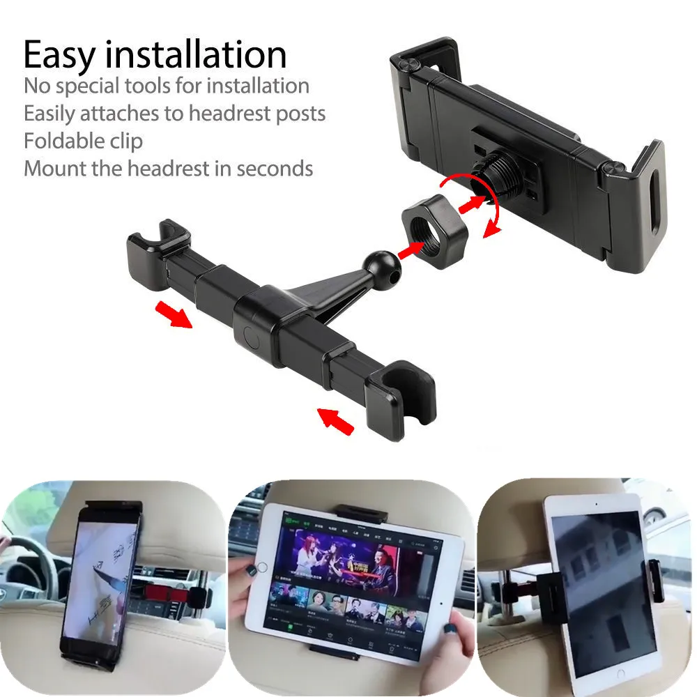 Автомобильный держатель для планшета 4,7-13 дюймов, держатель для планшета и телефона на заднее сиденье, подголовник, Монтажный держатель, автомобильные аксессуары для iPad Pro 12,9''