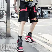 Модные комбинезоны с принтом в виде букв, шорты, мужская повседневная свободная одежда, летняя спортивная одежда