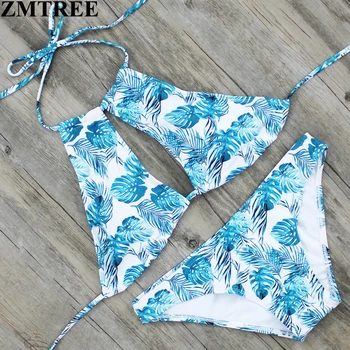 

ZMTREE 2017 New Bikini Hollow Out Swimwear Women Bikini Set Summer Beach Bathing Suit Push Up Bandage Brazilian Biquini Swimsuit