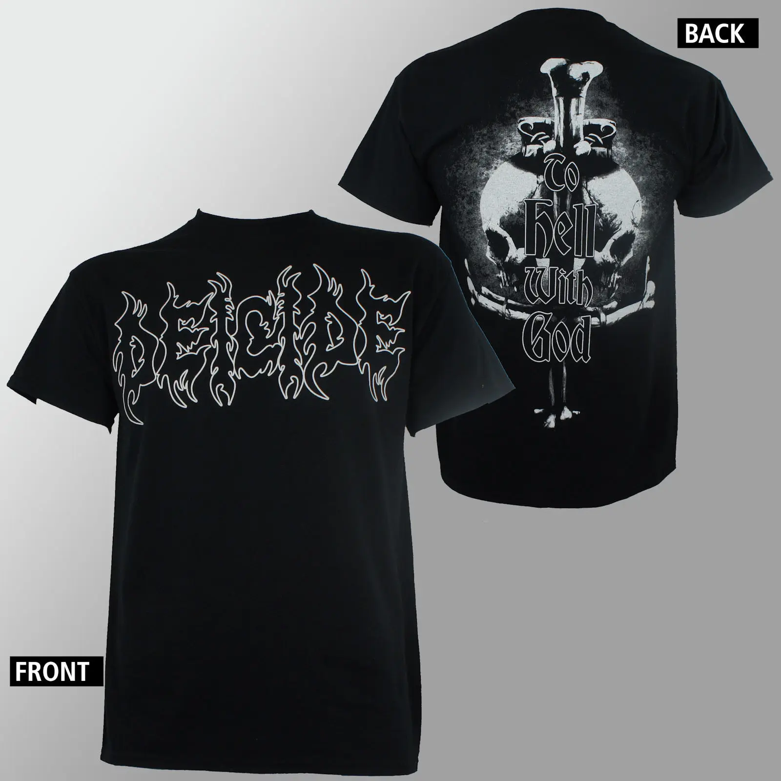 Gildan Authentic DEICIDE Band Logo To Hell With God Death Metal T Shirt