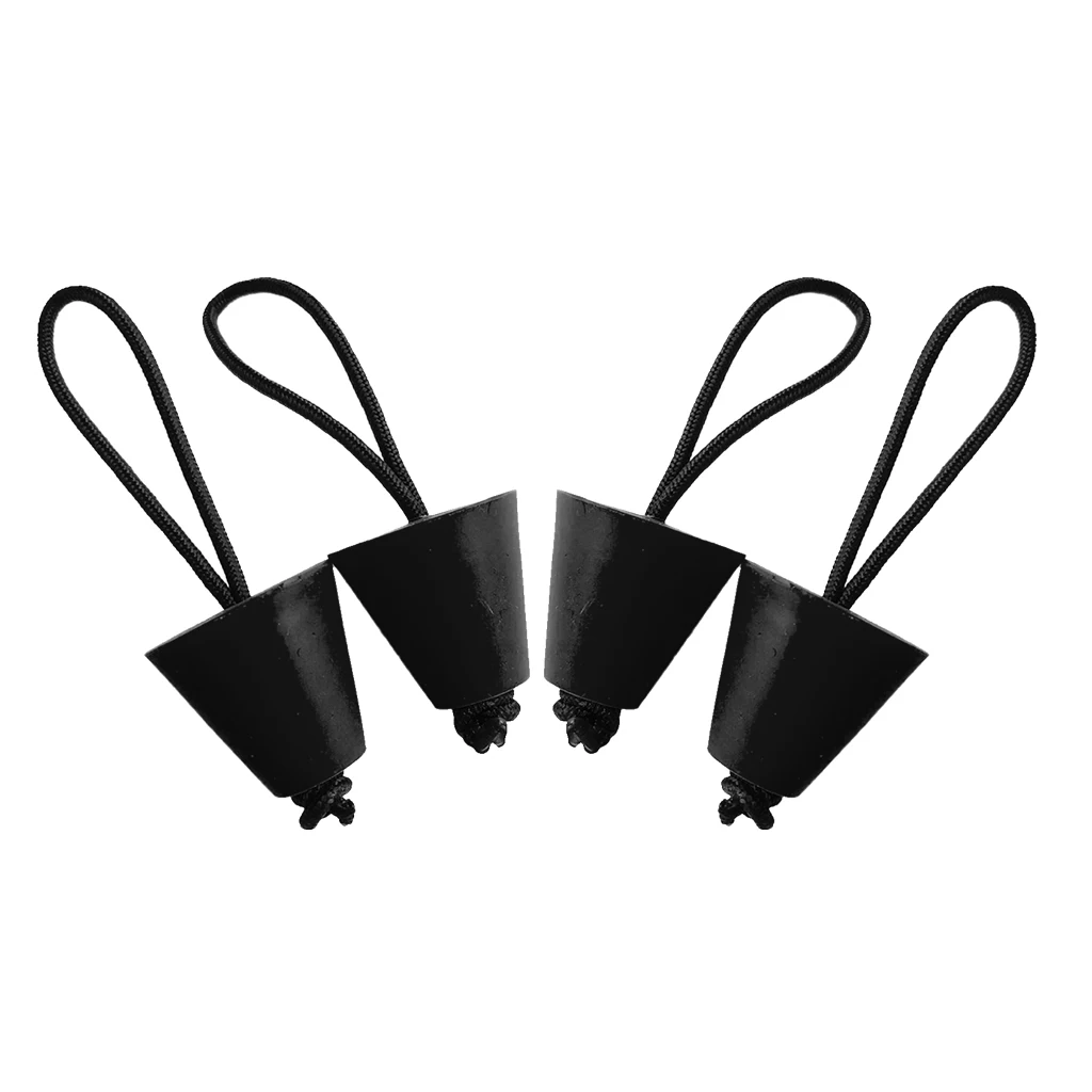 4pcs Universal Kayak Scupper Plugs Kit Canoe Drain Holes Stoppers Black/Blue/Red Dinghy Yacht Accessories 