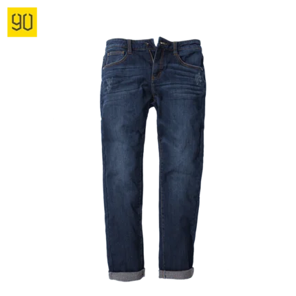 

New xiaomi 90' points Slim small straight light warm jeans comfortable wild high quality Flannel jeans for men and women