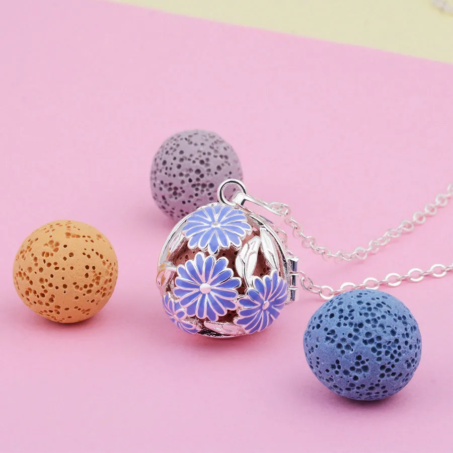 Baby Handprint Double Hearts Stars And Moon Pattern Mexican Bola Harmony Pregnancy Pendant Maternity Ball Angel Necklace 2