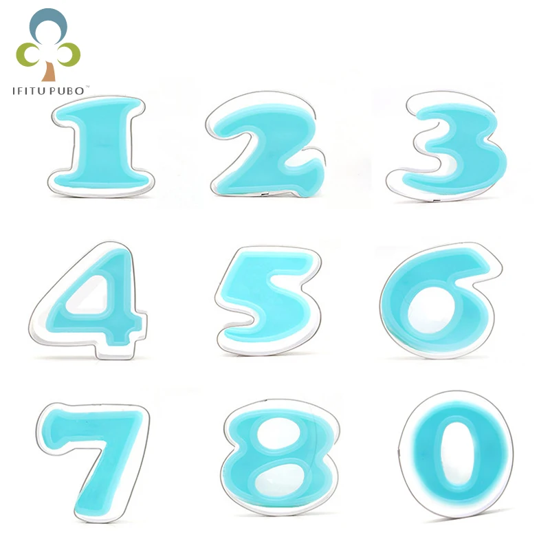 

1Pc Stainless Steel Numbers Cookie Cutter 0-9 Biscuit Fondant Pastry Bread Cutter Kitchen Baking Tool GYH