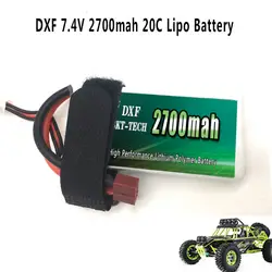 DXF 2 шт. хорошее качество Rc Lipo Батарея 7,4 В 2700 мАч 2 S 20C Max 40C для Wltoys 12428 12423 1:12 coolRC GC 001 лодка запасных частей