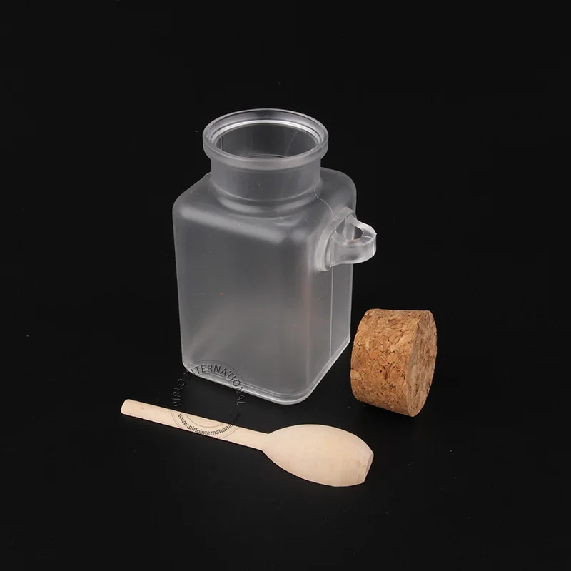 5 шт./лот Makup Инструменты 100 мл пустой пластиковый контейнер для масок, 100 г Соль для ванной бутылка с деревянной ложкой косметическая бутылка