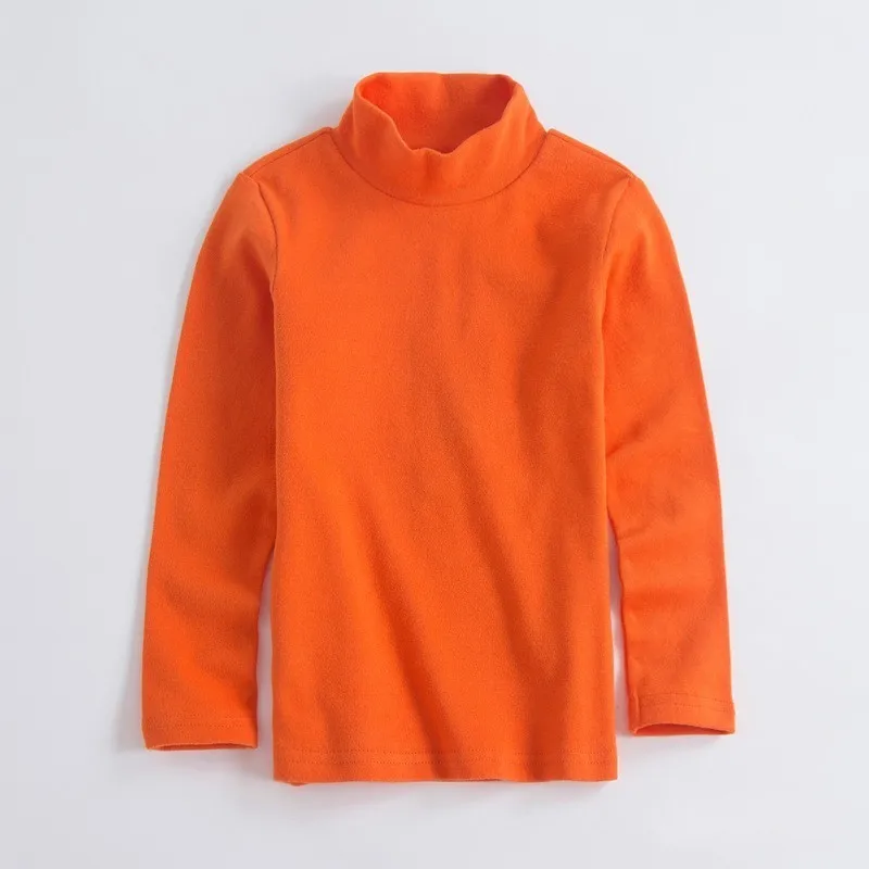 DzBoom/хлопковые детские топы с длинными рукавами, новая однотонная Мягкая футболка для детей, модная Осенняя детская одежда футболка для девочек и мальчиков, Лидер продаж - Цвет: Orange Red