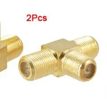 XQF F Женский к двум F женский разъем тройной T радиочастотный адаптер Коннектор 3-х полосная сплиттер