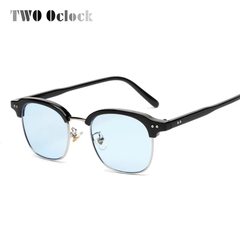Два Oclock Квадратные Солнцезащитные очки для женщин и мужчин, фирменный дизайн, полуоправа, солнцезащитные очки, классические желтые цветные солнцезащитные очки Oculo De Sol 8X1290