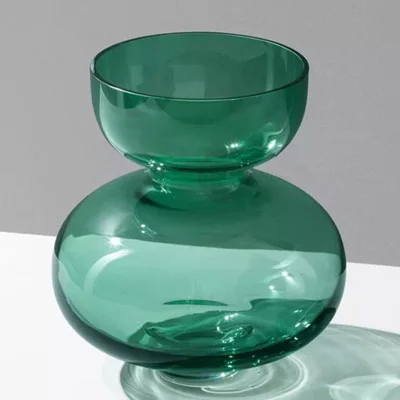 Абстрактные стеклянные вазы, настольный цветочный горшок, зеленая ваза для растений, скандинавский стиль, аксессуары для украшения дома, Современная столешница, ваза - Цвет: GREEN B