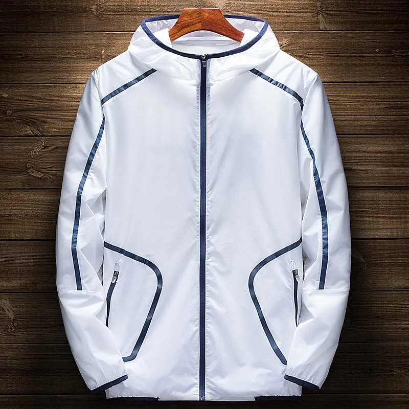 Summer New Fashion Hooded Skin Sunlight Protection Jacket Men Casual