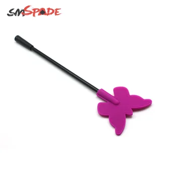 purple butterfly silicone crop whip, spanking sex paddle flogger, flirting mini crop whip  for couples sex punishment products 4