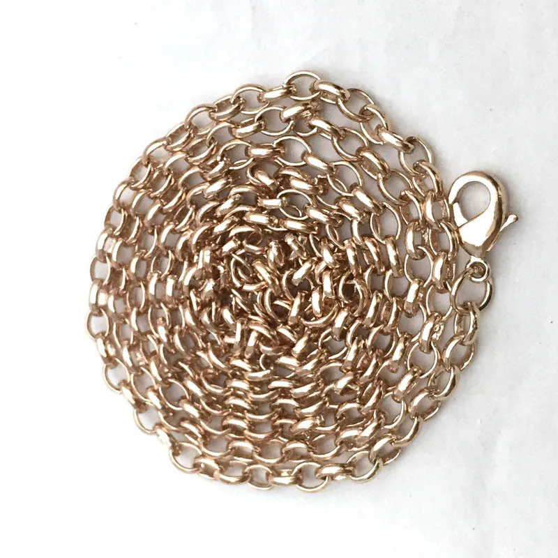 Xuben Заводская Цена 3 шт./компл. 80 см овальная цепь медное ожерелье длинное розовое