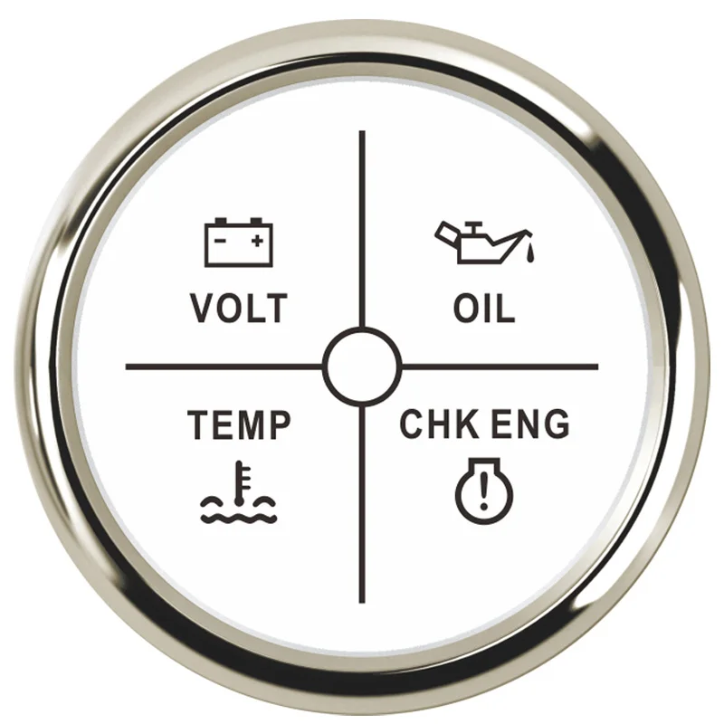 52 мм цифровой сигнал тревоги метр вольт давление масла Температура воды сигнализация двигателя 9-32 В для автомобиля авто лодка яхта красная подсветка 4LED - Цвет: WS