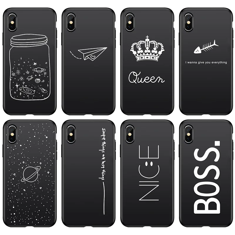 

PPTANG phone case for iphone 7 8 x xs max silicone for iphone XR 6 7 8 Plus minimalist style black background phone case 5 5S SE