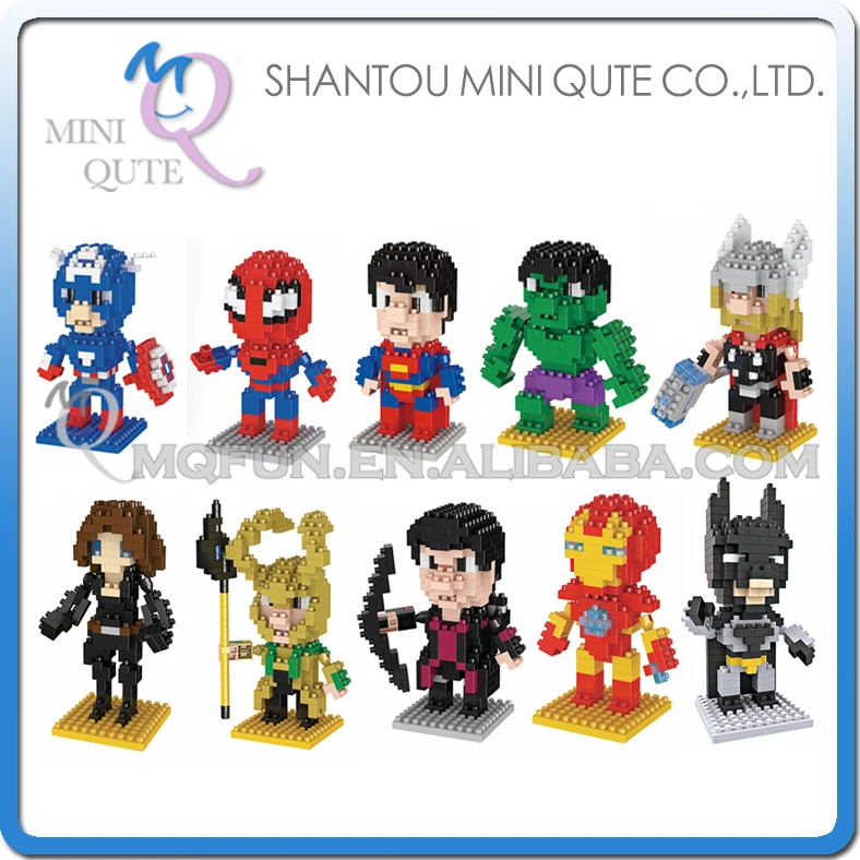 

Mini Qute LNO 10 styles Marvel avenger super hero Captain America 3d plastic puzzle movie model children gift educational toy