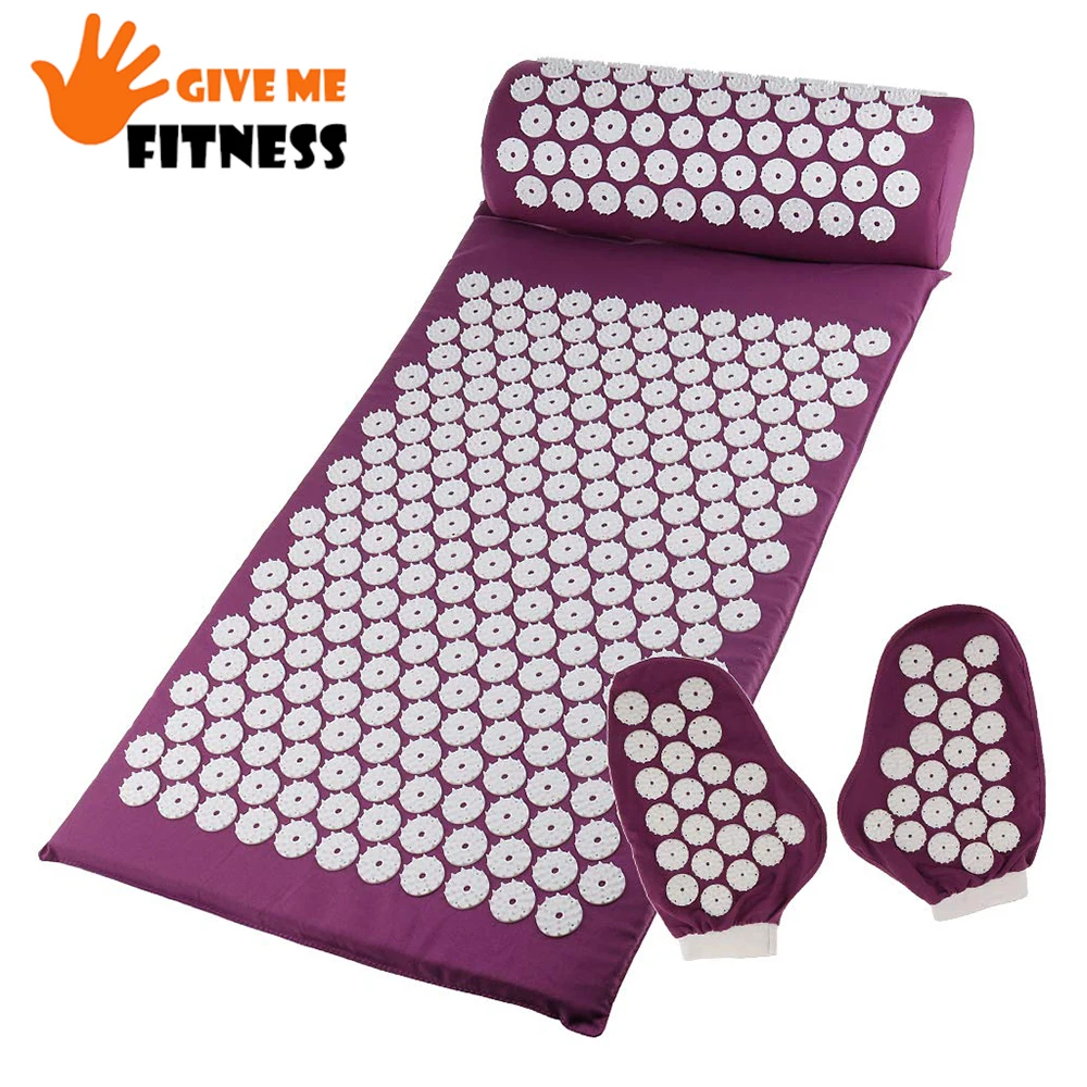 

Spikes Acupuncture Mat Pillow Gloves Set Fitness Bed Platis Yoga Mat Manual Massage Cushion Pad Stress Muscle Pain Relief