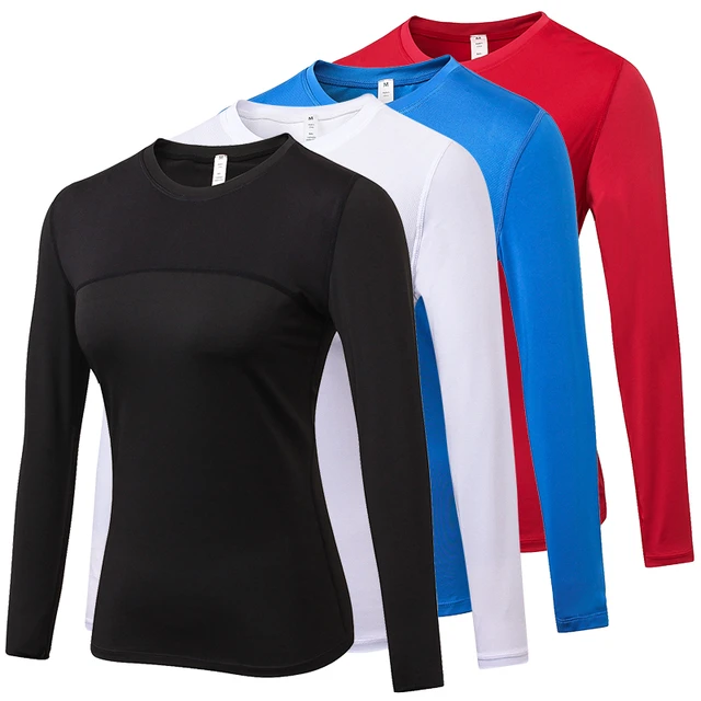 Camiseta deportiva larga y ajustada para mujer, camisa Sexy de Fitness para  entrenamiento y Yoga, ropa deportiva de manga larga para correr - AliExpress