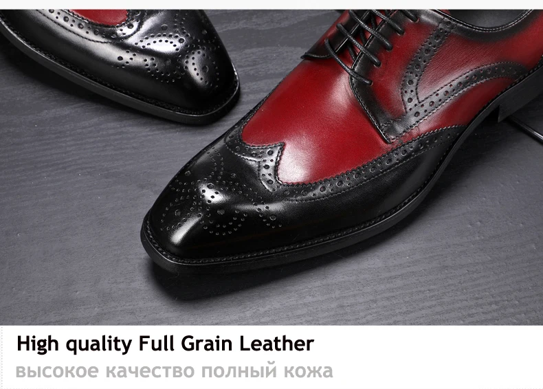 Men's Leather Casual Shoe Mens Genuine Leather Oxfords Shoe Office Casual Leather Shoes Men Brogue Lace-up Oxford Shoes For Men (10)