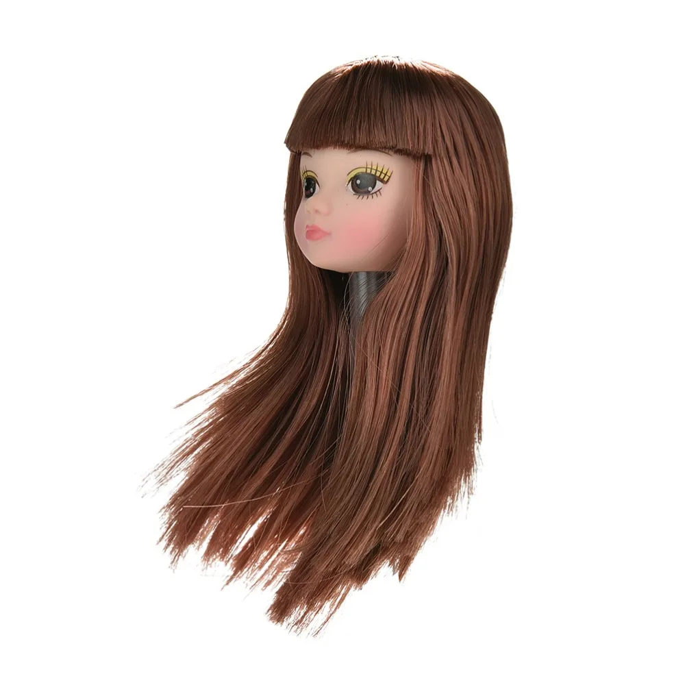 1Pc Doll Head with Flaxen Long Hair DIY Accessories For Doll Baby Toys Hot Sellingin Dolls