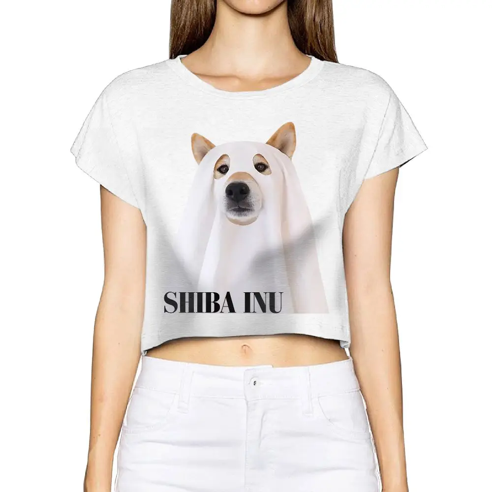 SAMCUSTOM Camisetas настоящая короткая 3D печать Милая Шиба ину летняя модная уличная