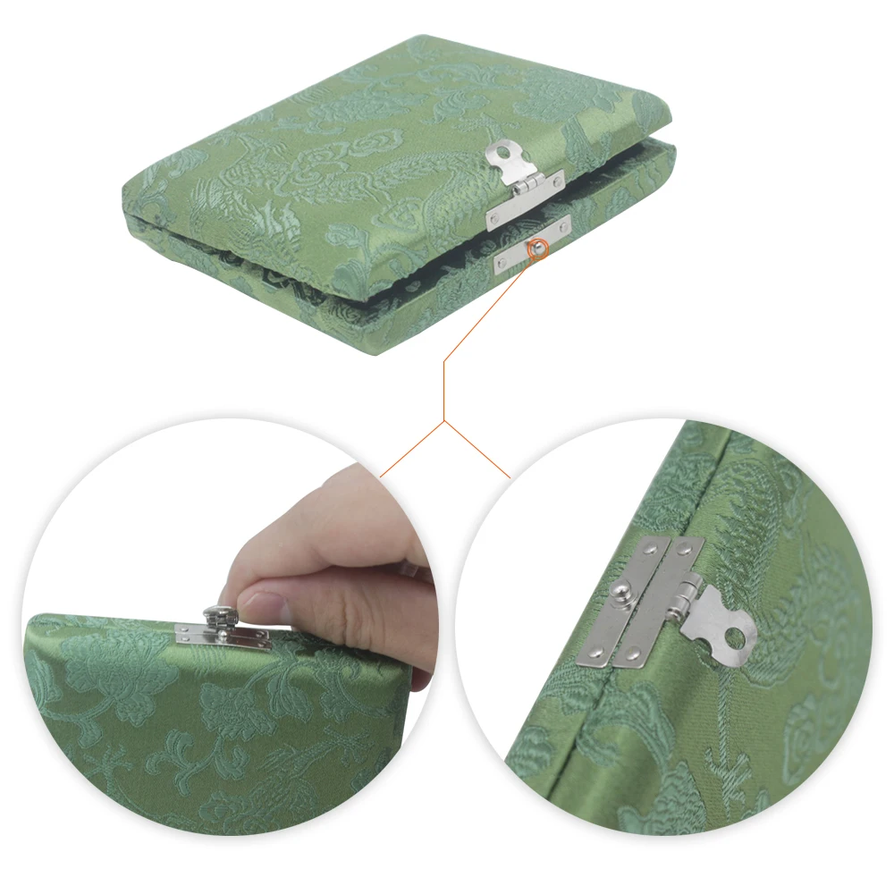 1pcs Wooden Oboe Reed Case Holder Box Covered by Beautiful Cloth for