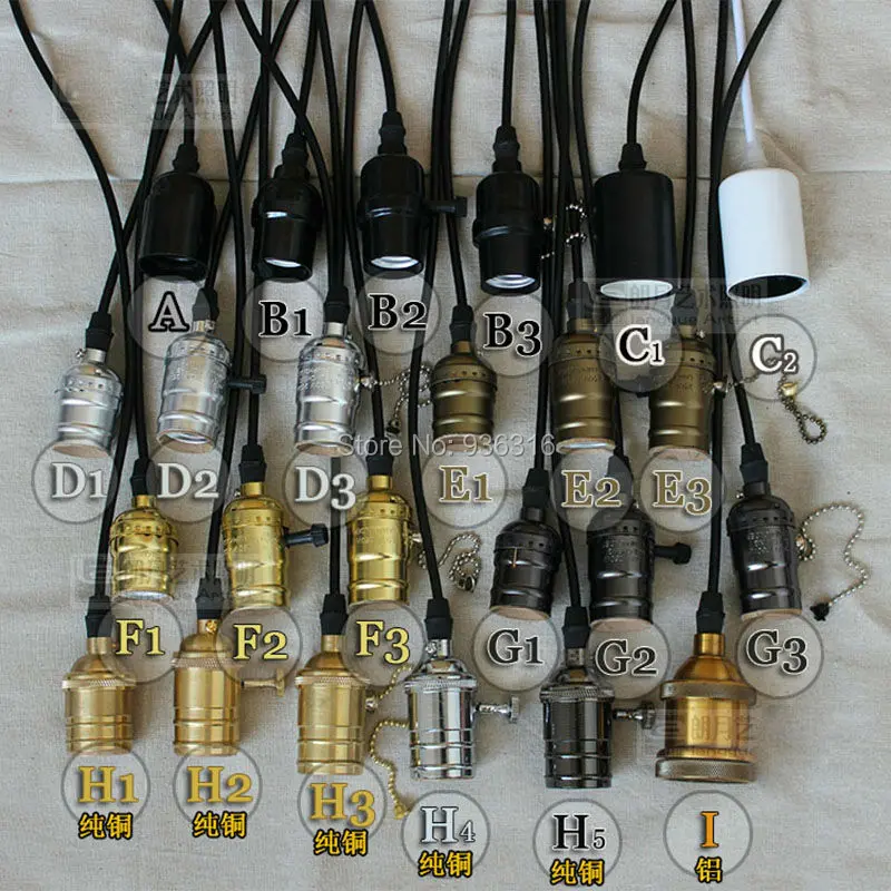 220-240V E27 Screw Edison Lamp Light Bulb Socket Base holder + 120cm cable For 40W/60W Retro Incandescent Vintage Filament | Лампы и