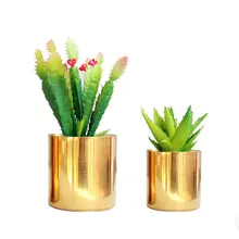 Покрытие золото/серебро керамическая ваза гостиная садовое насаждение цветы горшок аристократичная украшения комнаты аксессуары украшения дома