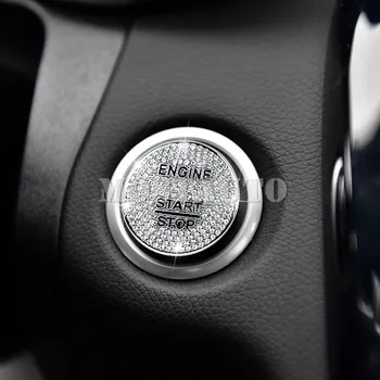 

For Benz A-Class W176 B-Class W246 Rhinestone Style Engine Start Stop Button Cover 2012-2018 1pcs Car Accessories Interior