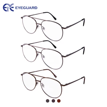 

EYEGUARD 3 Pairs Metal Deluxe Reading Glasses Comfortable Stylish Simple Readers Magnification Reading Glasses for Men