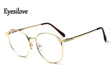 Eyesilove classic metal reading glasses big round lenses shape reading eyeglasses degree from +1.00 to +6.00 with eyeglasses box