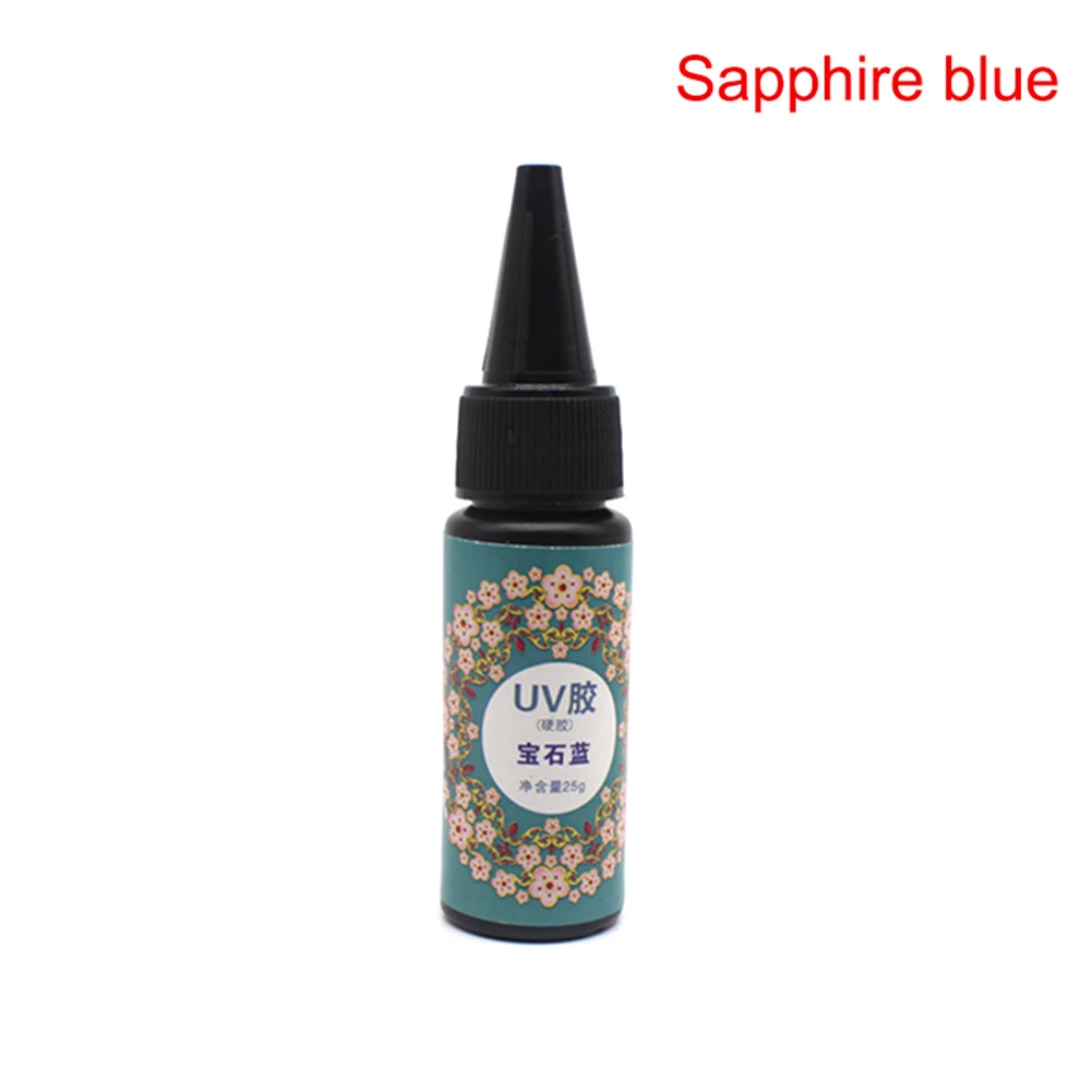 УФ-смола 25 г ультрафиолетовая отверждаемая эпоксидная смола для DIY изготовления ювелирных изделий Ремесло Украшение литье покрытие@ LS OC16 - Цвет: Sapphire blue