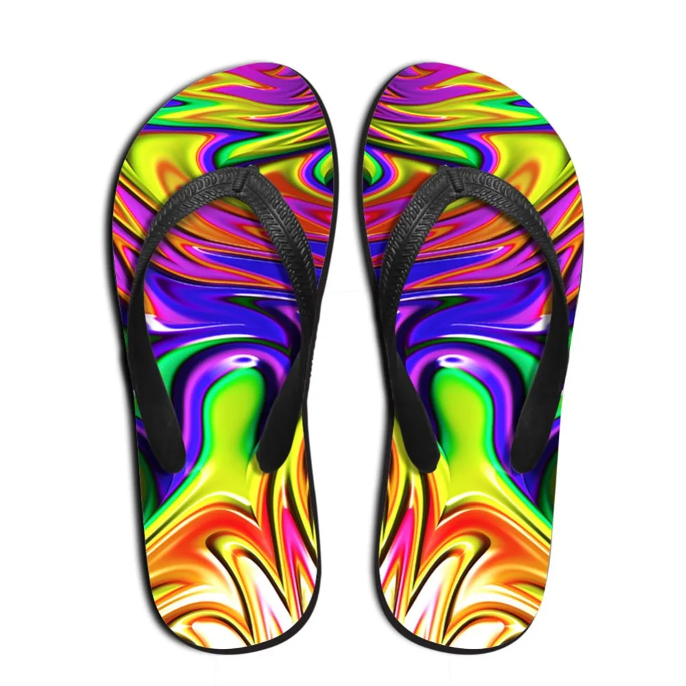 Noisydesigns Lady flip flops 3D Canvas Printed sandals Modish Toe