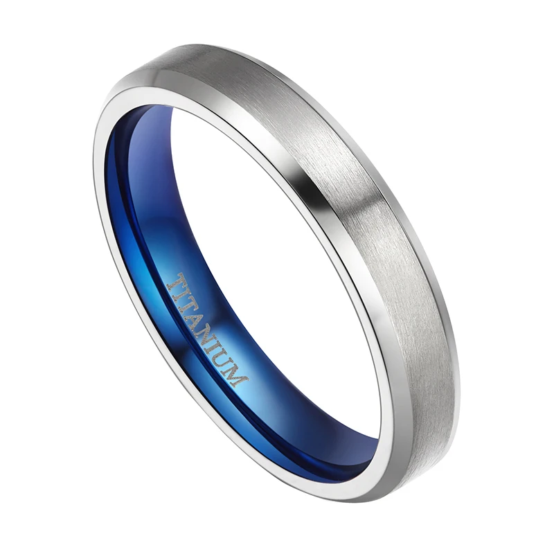 Кольцо женское из титана с синей инкрустацией 4 мм|finger ring|fashion ringsring fashion |