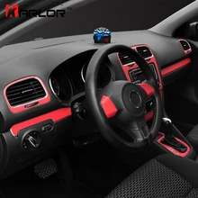 Автомобильная панель из углеродного волокна с центральным управлением, наклейка для автомобиля, Стайлинг для Volkswagen VW Golf 6 MK6 GTI, аксессуары