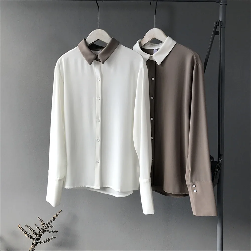 High quality Breathable Chiffon Office Blouse For Women 2018 Spring Long sleeve women working blouse Fashion Slim Lady Tops (1)