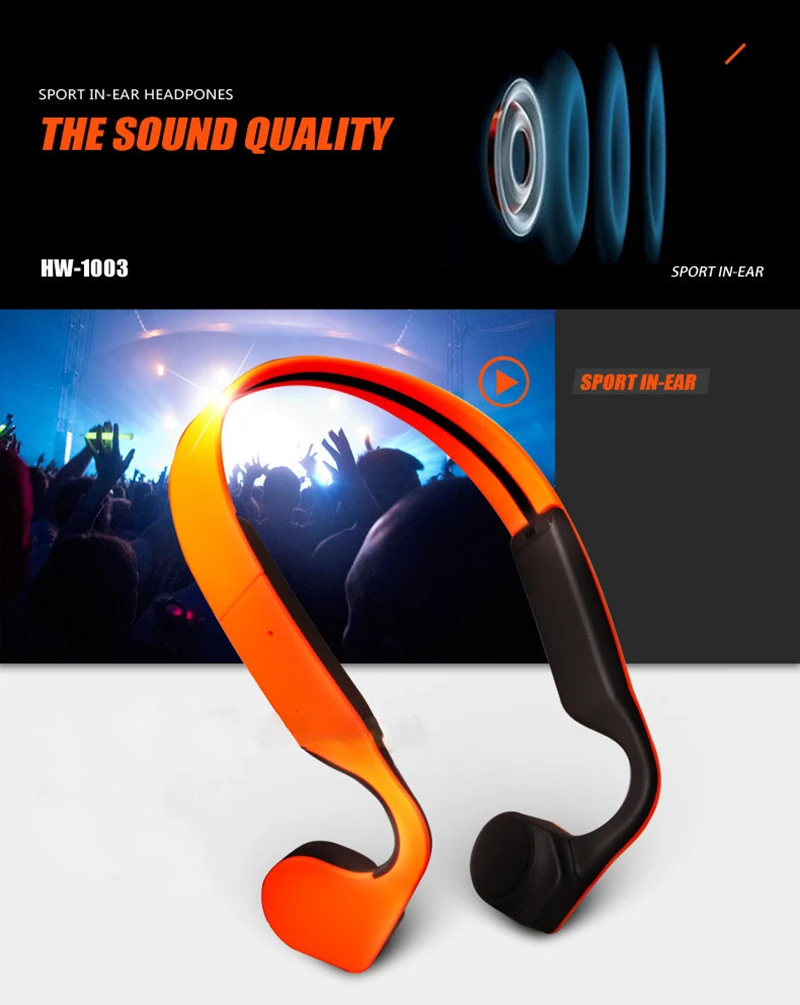 Bone Conduction Stereo Wireless Bluetooth Headphones waterproof sports Hifi headsets with microphone Support Hands Free Call  (12)