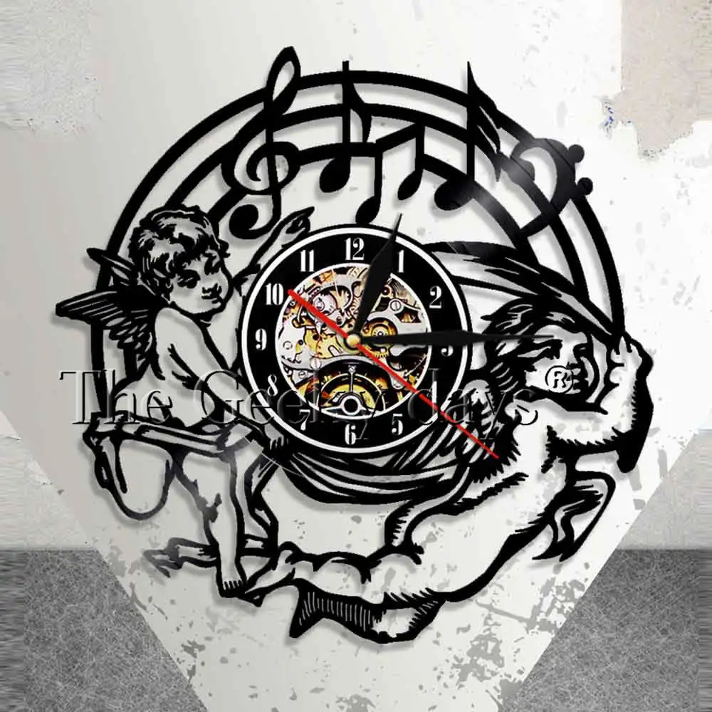 Music Notes Wall Clock Angel Kids Vinyl Record Clock Modern Baby Angels Wall Art Decorative Musical Angels Clocks Music Lovers Music Notes Wall Clock Angel Kids Vinyl Record Clock Modern Baby Angels Wall Art Decorative Musical Angels Clocks Music Lovers