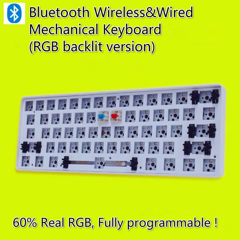 GK61S Мини Портативный 60% беспроводной Bluetooth 5,0 Gh60 GK61S комплект механическая клавиатура офисный комплект RGB беспроводная клавиатура