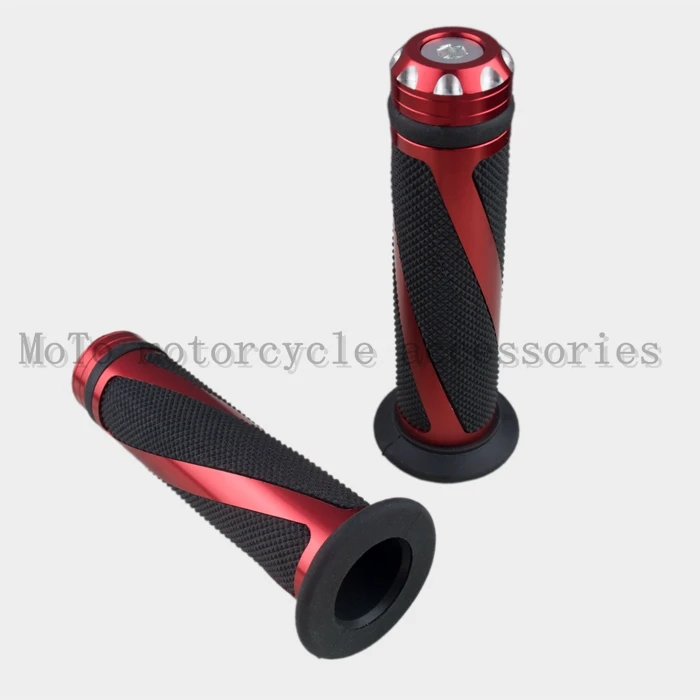 Мотоциклетные ручки алюминиевые и резиновые 7/8 дюйма CNC рулевые красные 22