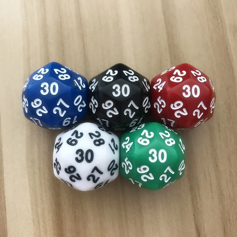 D30 Thirty-surface 25mm Digital Dice Quality Colour Acrylic Rounded Corners Originality Dice Set 1Pcs/Lot acrylic dice game dice dice set