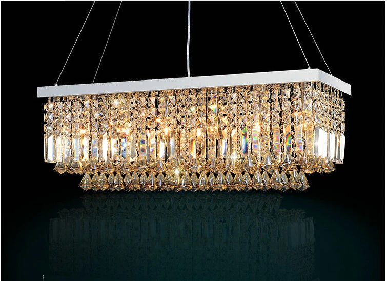 Led Modern Rectangular Crystal Chandelier Light Fixture Pendant Led Modern Rectangular Crystal Chandelier Light Fixture Pendant Hanging Lamp For Parlor Dining Room Restaurant Decoration In Lights From