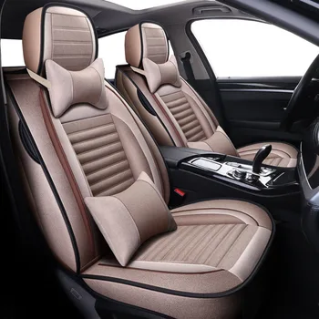 

(Front+Rear) Flax Universal car seat covers for volkswagen polo vw polo 6r 9n vw passat b5 passat b6 passat b7 b8 vw golf 5