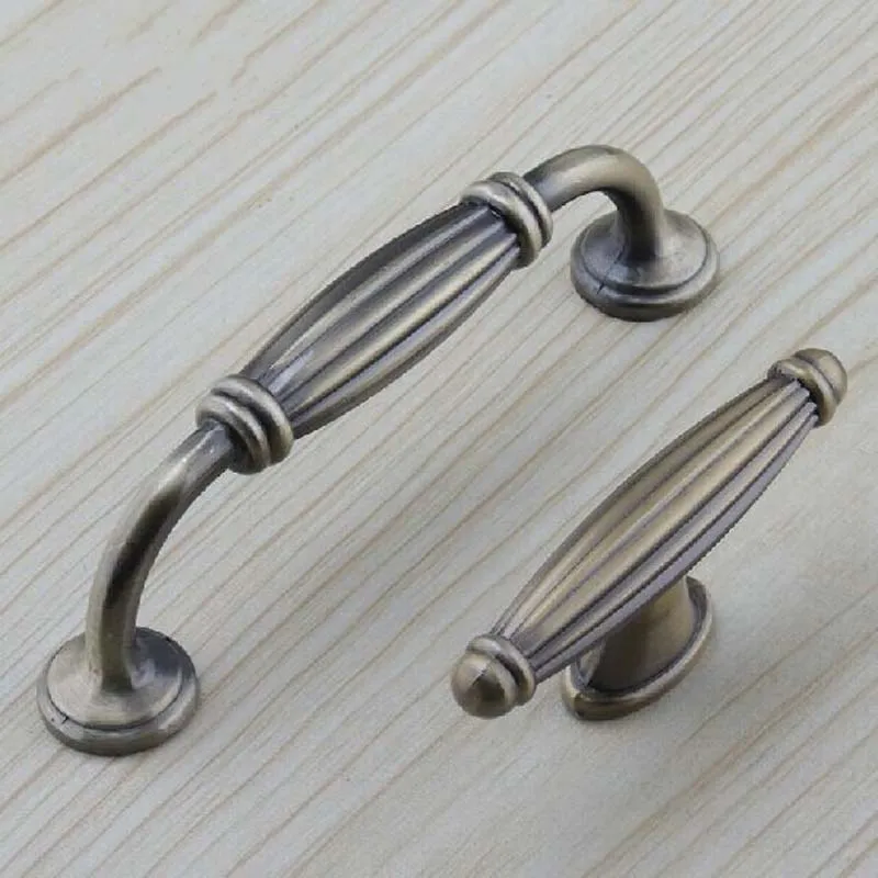 96mm kitchen cabinet handles Bronze Cupboard Pulls Antique Brass Drawer Dresser Wardrobe Door Furniture Handles Puls