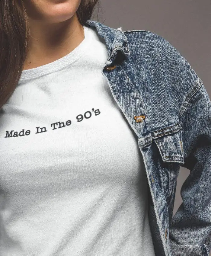 

Made In The 90's Letters Print Women T shirt Cotton Casual Funny Shirt For Lady Top Tee Tumblr Hipster Drop Ship NEW-17